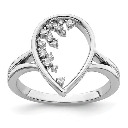 Polished 1/8 carat Diamond Teardrop Ring - WBC