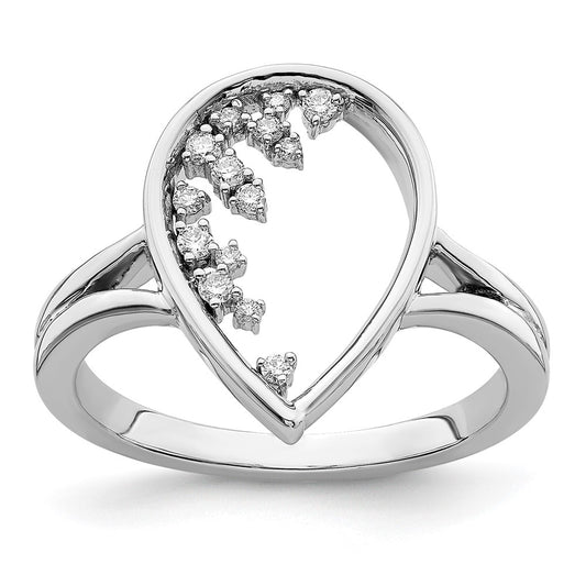 Polished 1/8 carat Diamond Teardrop Ring - WBC