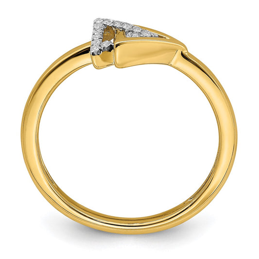 Polished 1/20 carat Diamond Double Triangle Ring - WBC