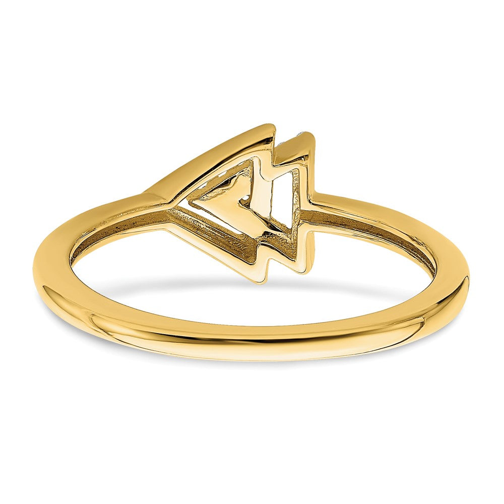 Polished 1/20 carat Diamond Double Triangle Ring - WBC