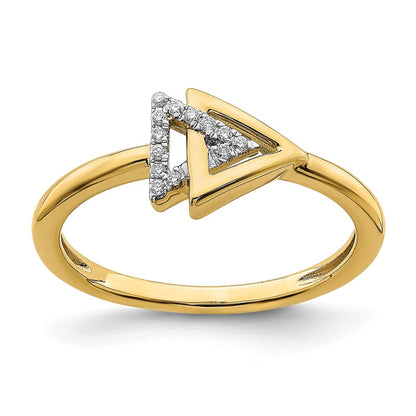 Polished 1/20 carat Diamond Double Triangle Ring - WBC
