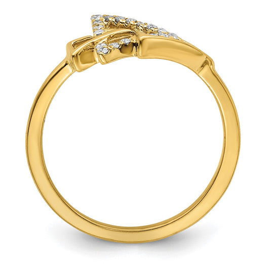 Polished 1/10 carat Diamond Triple Triangle Ring - WBC