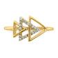 Polished 1/10 carat Diamond Triple Triangle Ring - WBC