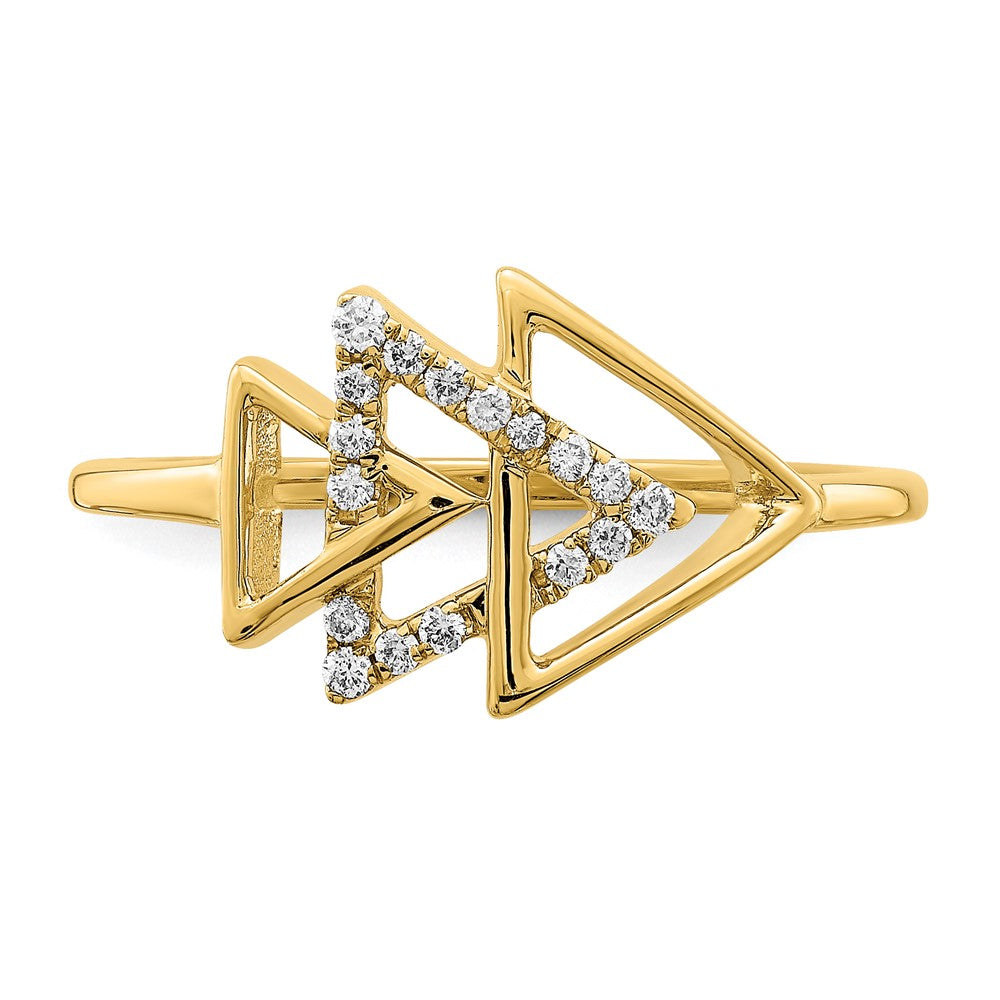 Polished 1/10 carat Diamond Triple Triangle Ring - WBC