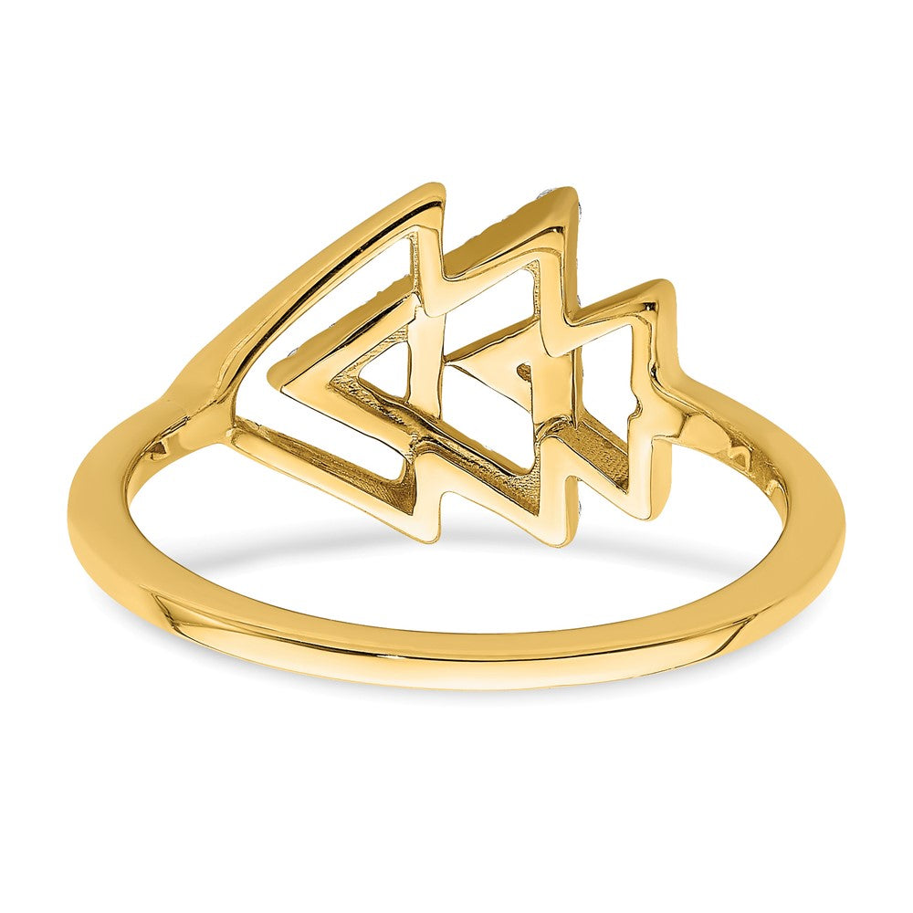 Polished 1/10 carat Diamond Triple Triangle Ring - WBC