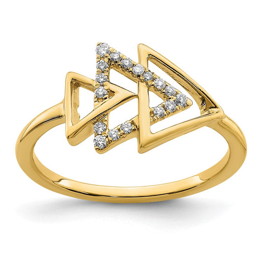 Polished 1/10 carat Diamond Triple Triangle Ring - WBC