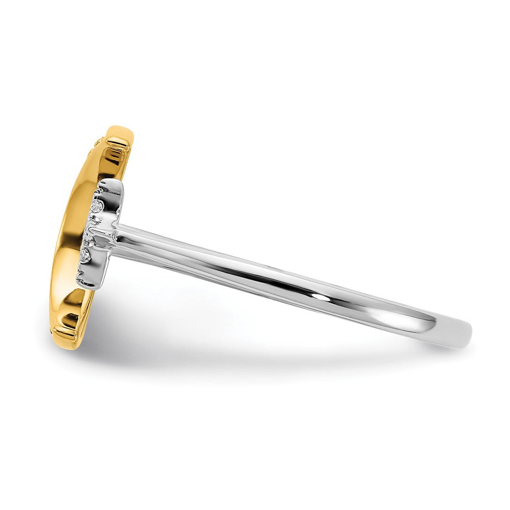 Two-tone 1/6 carat Diamond Moon with Star Ring - WBC