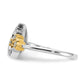 Two-tone 1/5 carat Diamond Moon with Three Stars Ring - WBC