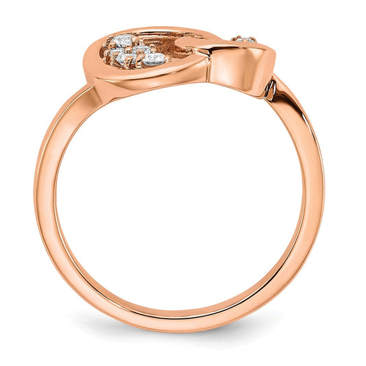 Polished 1/6 carat Diamond Double Circle Ring - WBC