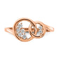 Polished 1/6 carat Diamond Double Circle Ring - WBC
