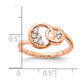 Polished 1/6 carat Diamond Double Circle Ring - WBC