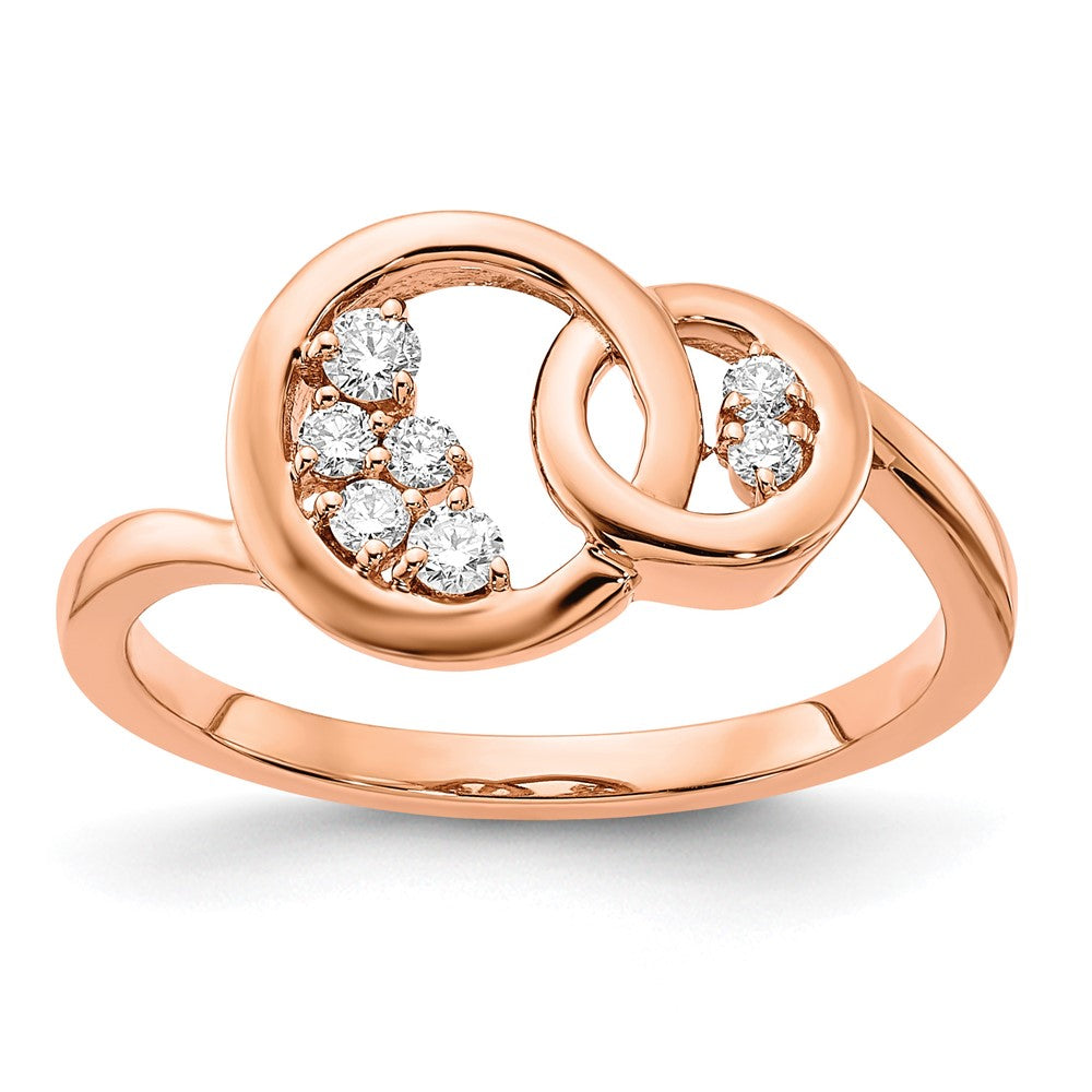 Polished 1/6 carat Diamond Double Circle Ring - WBC