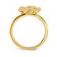 Polished and Textured 1/8 carat Diamond Flower Ring - WBC