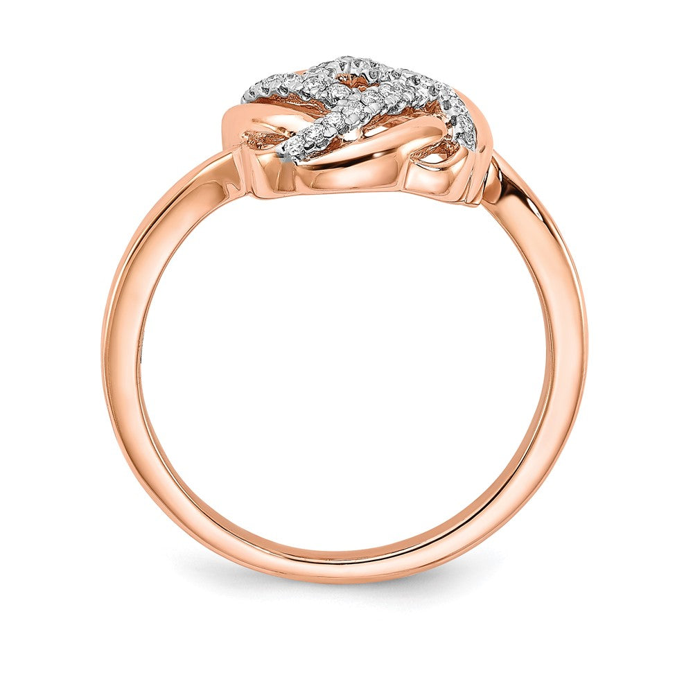 Polished 1/8 carat Diamond Love Knot Ring - WBC