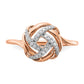 Polished 1/8 carat Diamond Love Knot Ring - WBC
