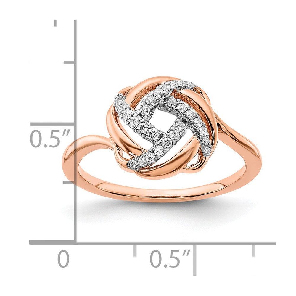 Polished 1/8 carat Diamond Love Knot Ring - WBC