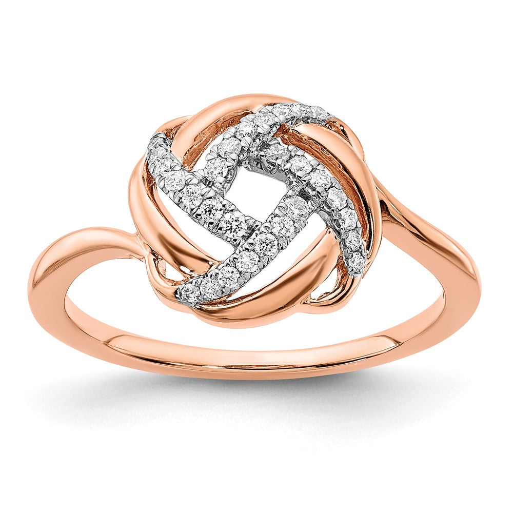 Polished 1/8 carat Diamond Love Knot Ring - WBC