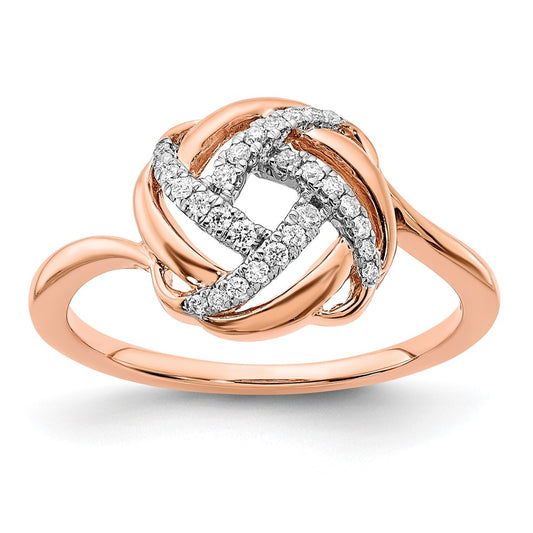 Polished 1/8 carat Diamond Love Knot Ring - WBC