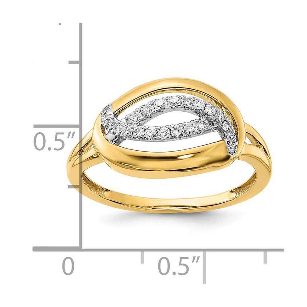 Polished 1/6 carat Diamond Oval Ring - WBC