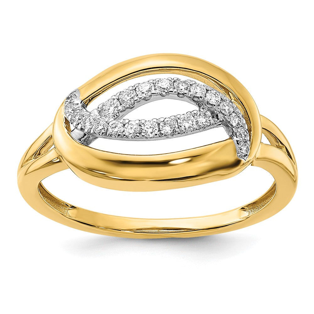 Polished 1/6 carat Diamond Oval Ring - WBC