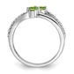 Round Peridot and 1/6 carat Diamond 2-stone Ring - WBC