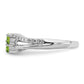 Round Peridot and 1/6 carat Diamond 2-stone Ring - WBC