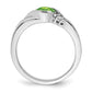 Cushion Peridot and 1/20 carat Diamond Ring - WBC
