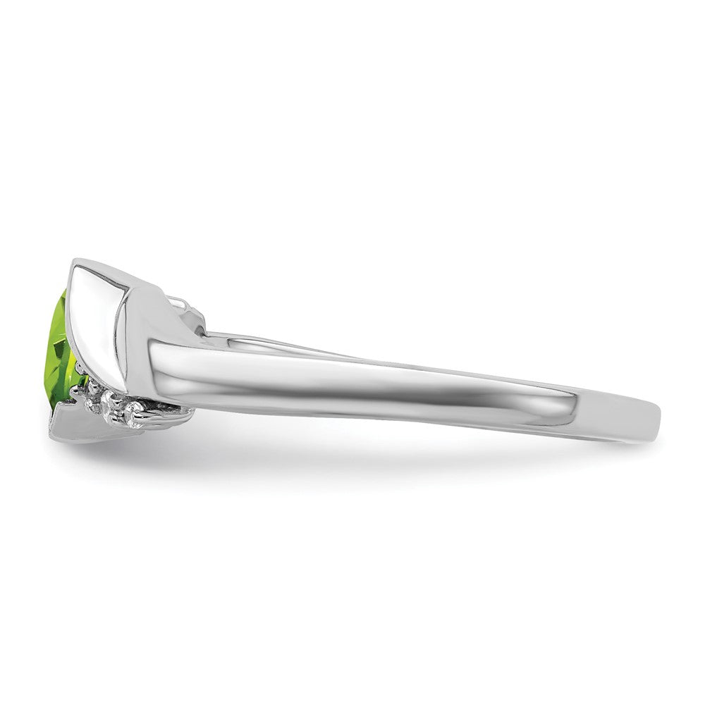 Cushion Peridot and 1/20 carat Diamond Ring - WBC