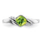 Cushion Peridot and 1/20 carat Diamond Ring - WBC