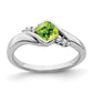 Cushion Peridot and 1/20 carat Diamond Ring - WBC