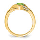 Cushion Peridot and 1/20 carat Diamond Ring - WBC