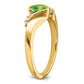 Cushion Peridot and 1/20 carat Diamond Ring - WBC