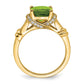 Cushion Peridot and 1/8 carat Diamond Ring - WBC