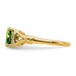 Cushion Peridot and 1/8 carat Diamond Ring - WBC