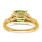 Cushion Peridot and 1/8 carat Diamond Ring - WBC