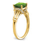 Cushion Peridot and 1/8 carat Diamond Ring - WBC