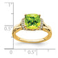 Cushion Peridot and 1/8 carat Diamond Ring - WBC