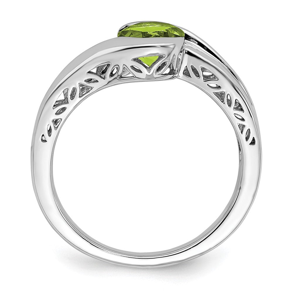 Round Peridot Bypass Ring - WBC