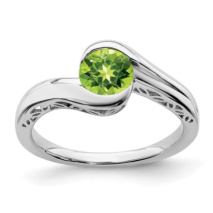 Round Peridot Bypass Ring - WBC
