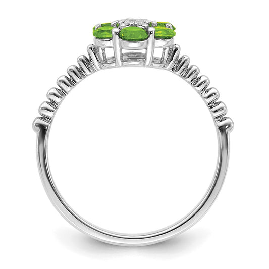 Peridot and Diamond Floral Ring - WBC