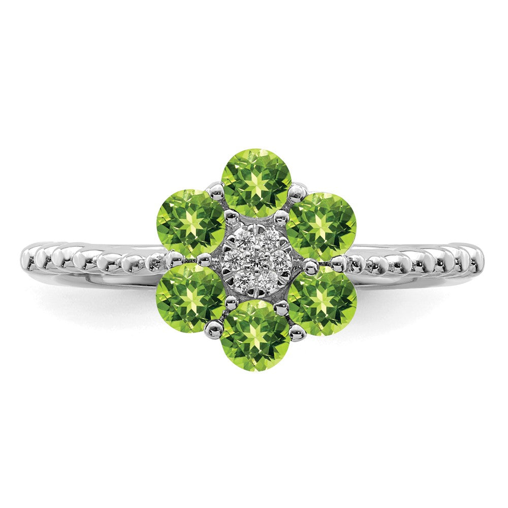Peridot and Diamond Floral Ring - WBC