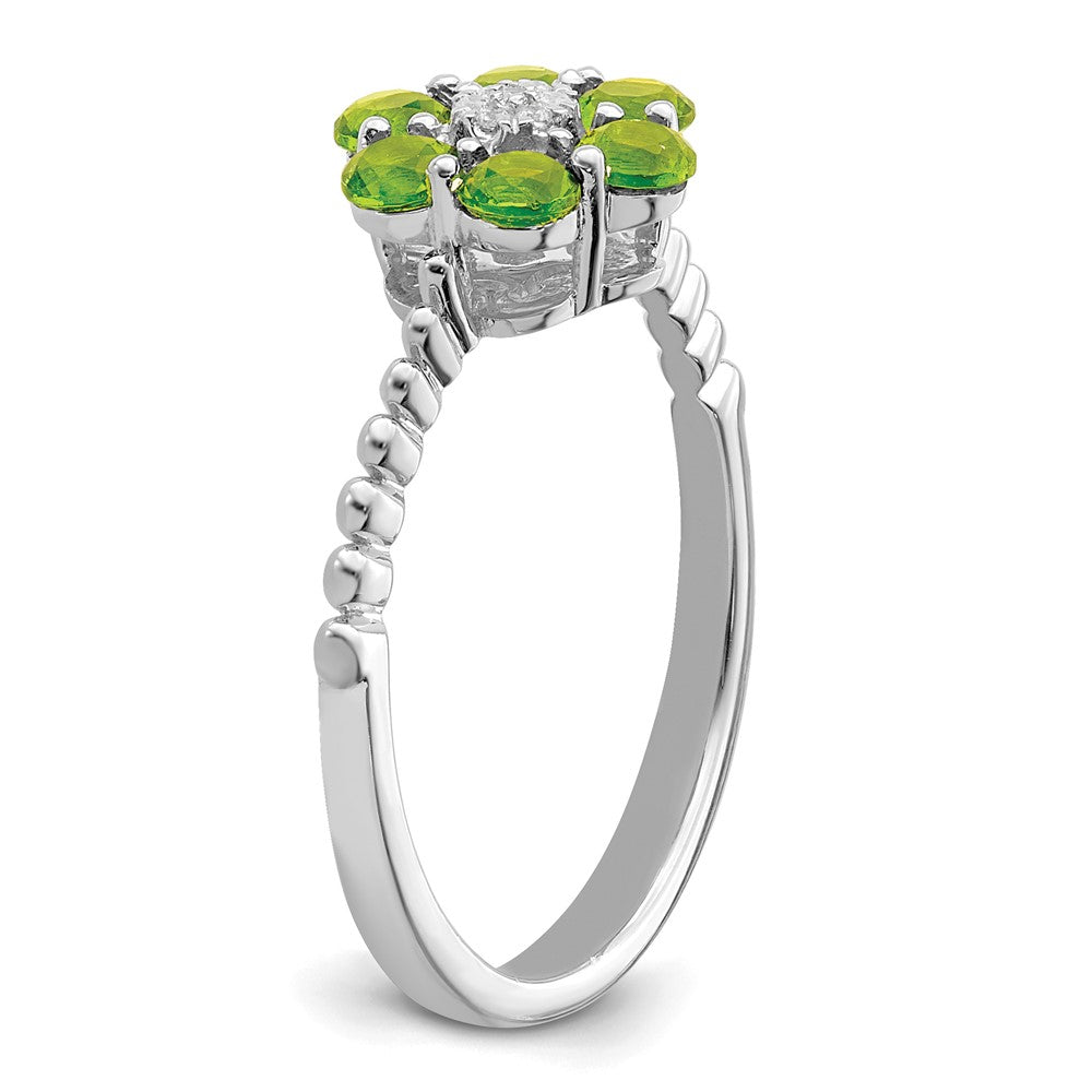 Peridot and Diamond Floral Ring - WBC