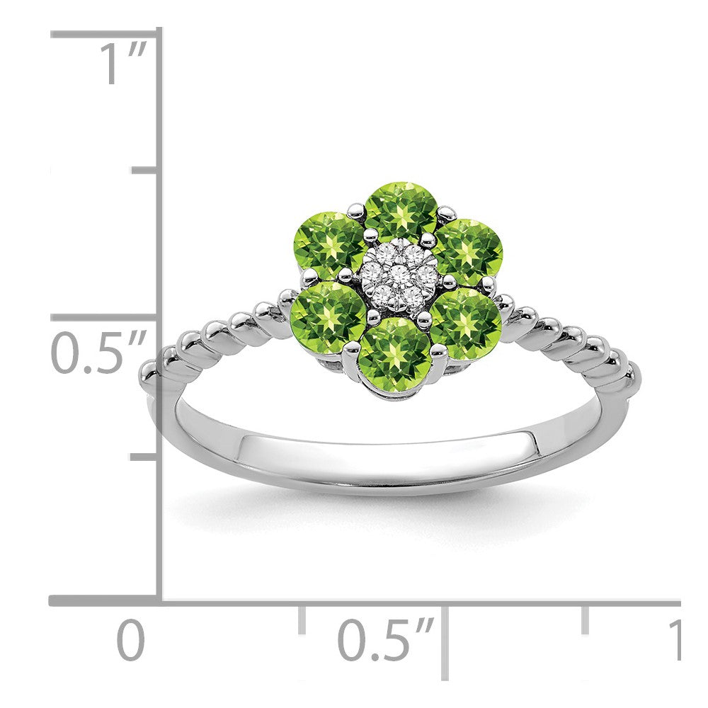 Peridot and Diamond Floral Ring - WBC