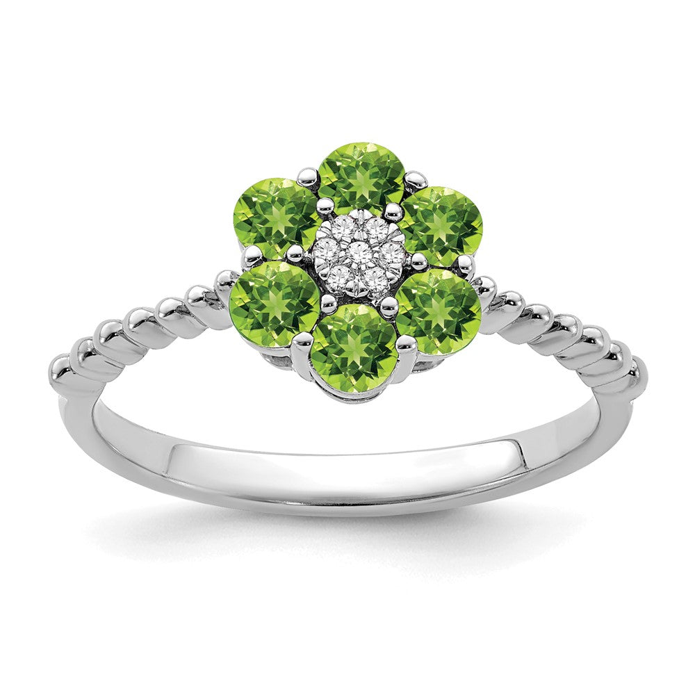 Peridot and Diamond Floral Ring - WBC