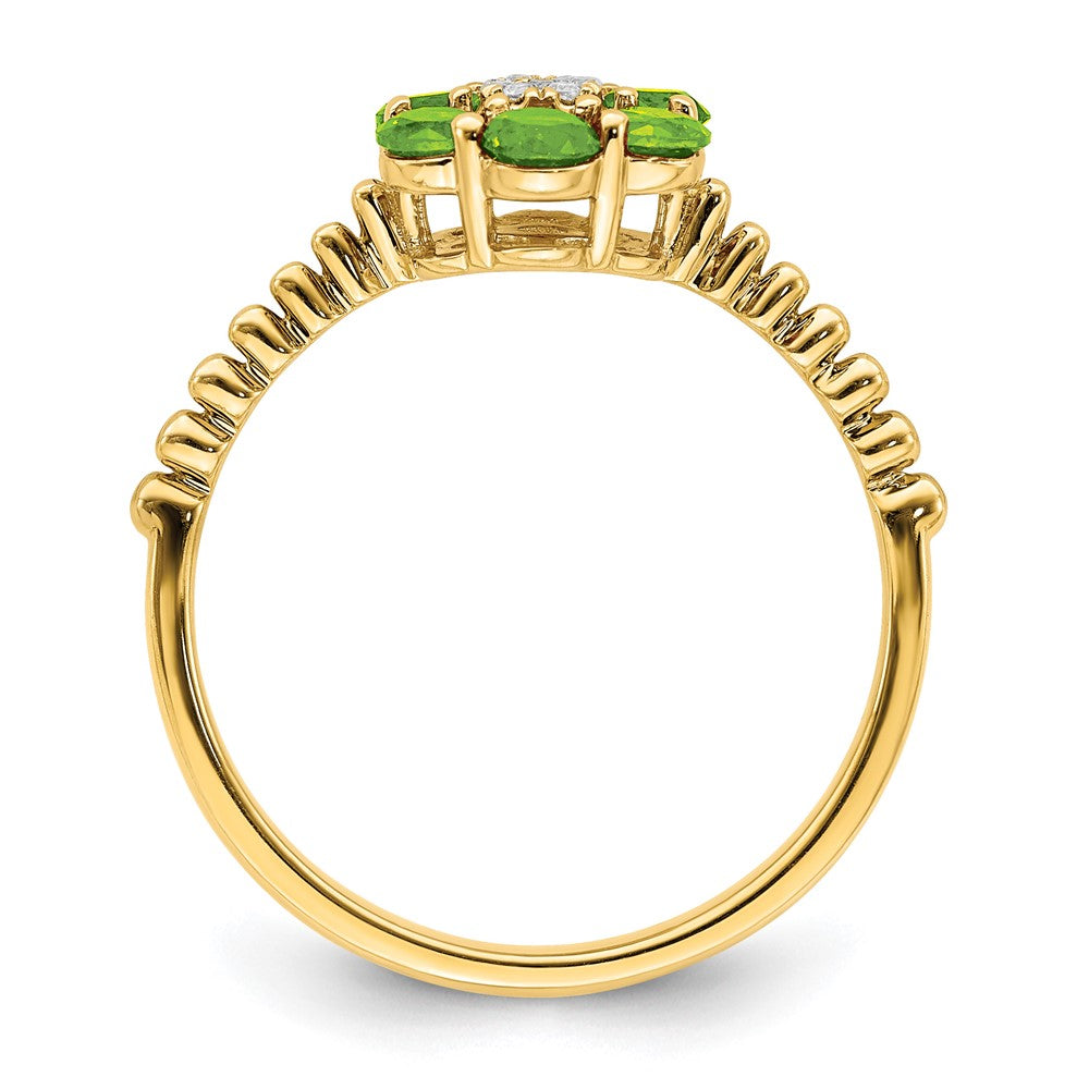 Peridot and Diamond Floral Ring - WBC