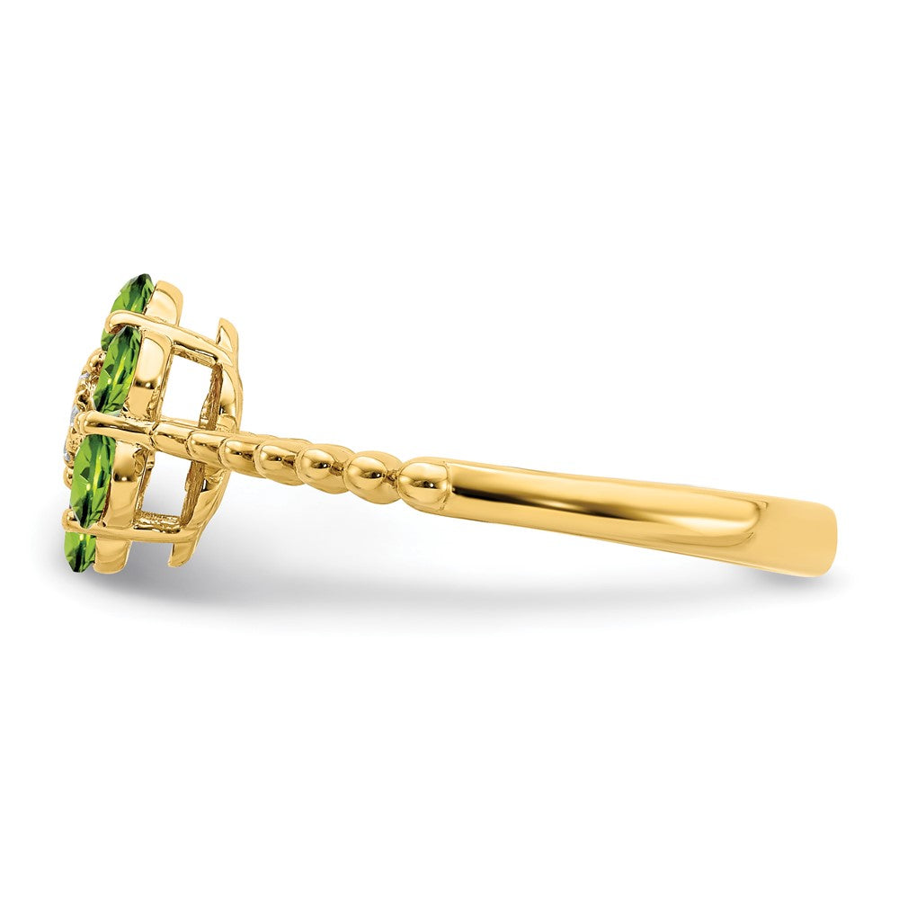 Peridot and Diamond Floral Ring - WBC
