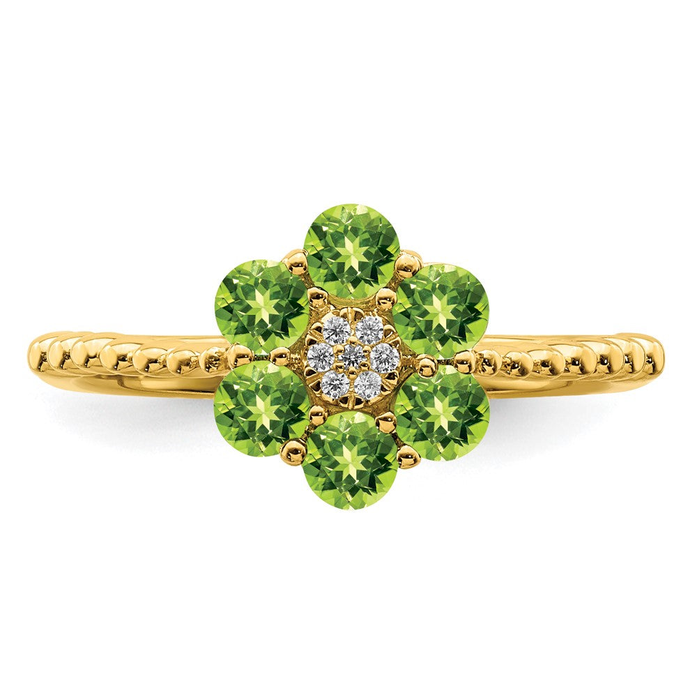 Peridot and Diamond Floral Ring - WBC