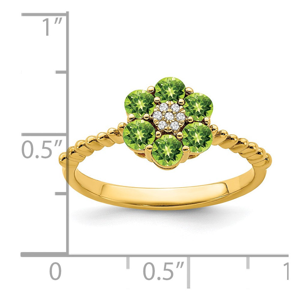 Peridot and Diamond Floral Ring - WBC