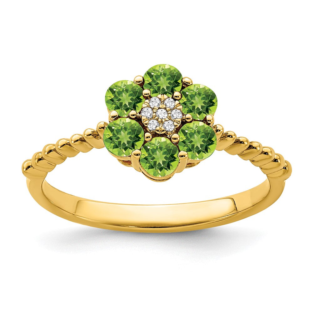 Peridot and Diamond Floral Ring - WBC