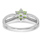 Peridot Cabochon and 1/5 carat Diamond Floral Ring - WBC